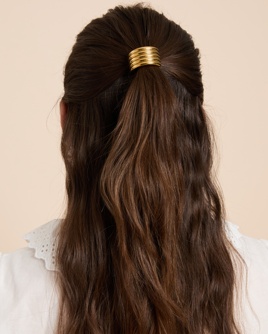 Ribbed Metallic Hair Tie