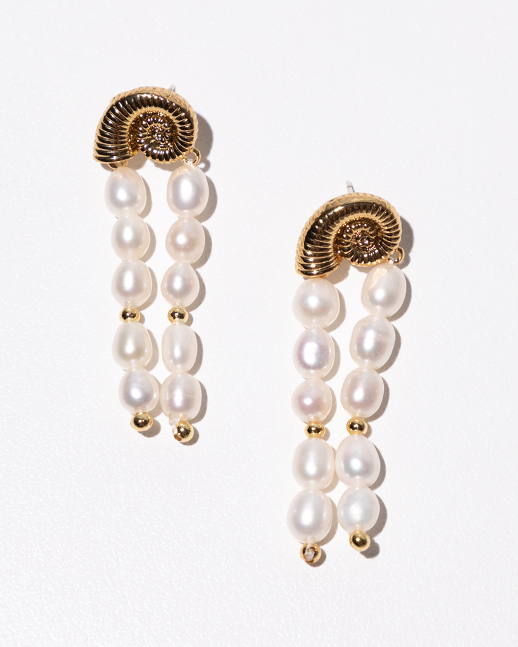 Pearl Drop Shell Earrings