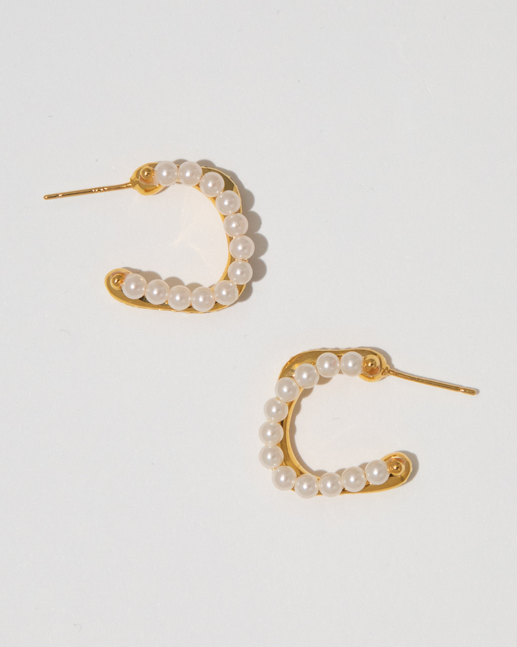 Crystal Pearl Hoops