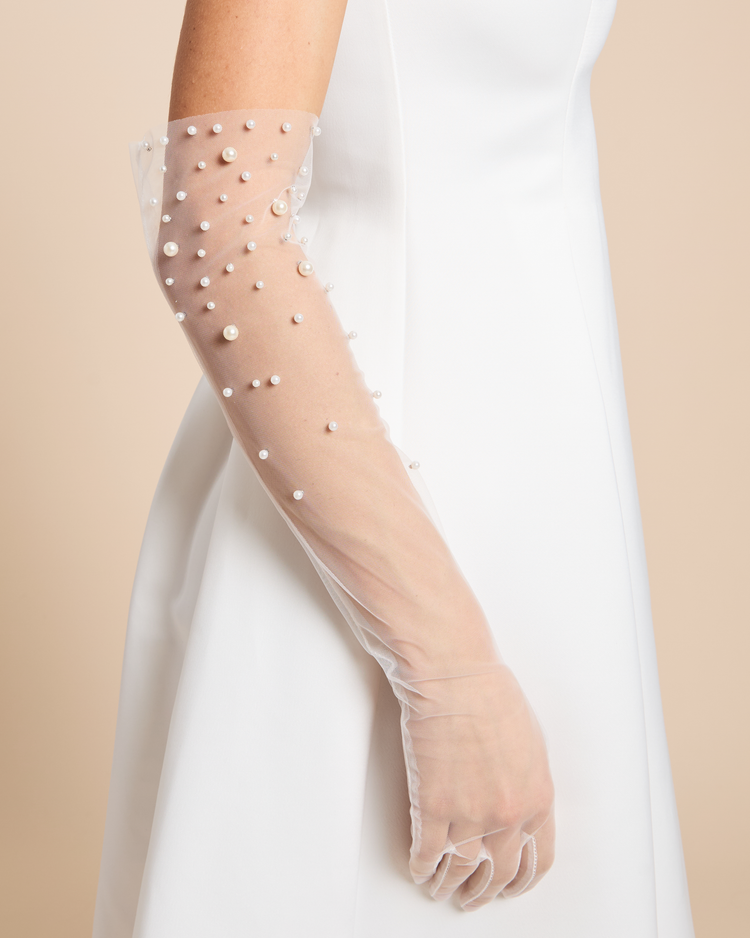Pearl Long Bridal Gloves