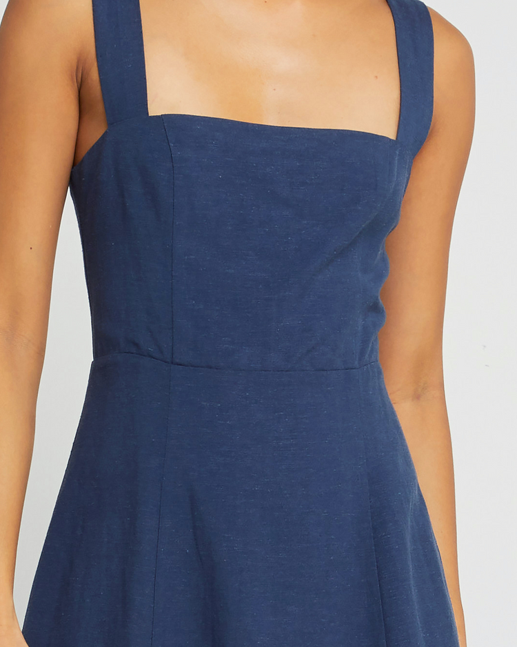 Sixth image of Seraphina Dress, a blue mini dress, mod, shift, tank, simple,
