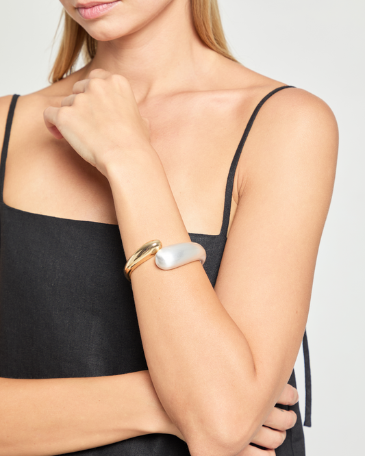 Two-Tone Hinge Cuff Bracelet