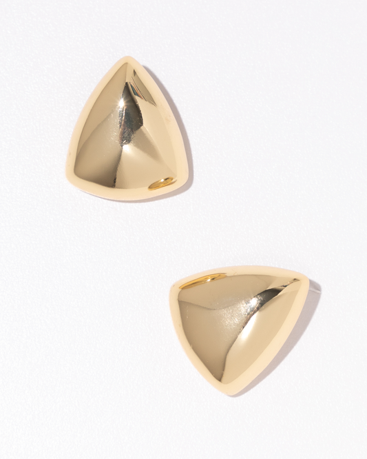 Puffed Triangle Stud Earrings