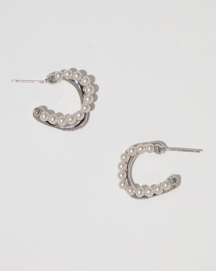 Crystal Pearl Hoops