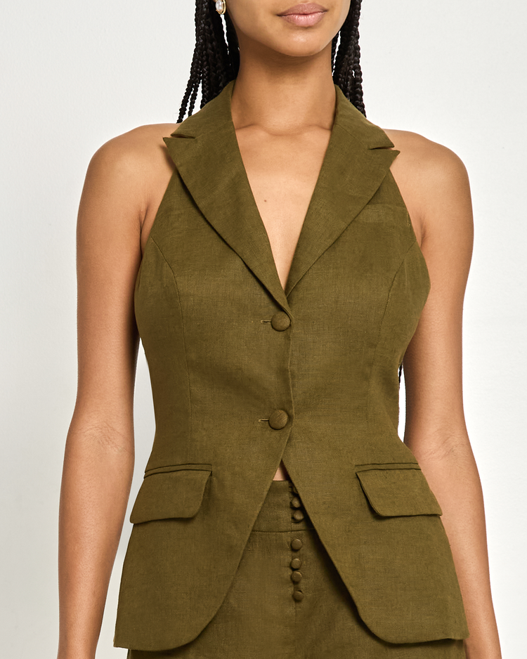 Raphaela Linen Vest Top